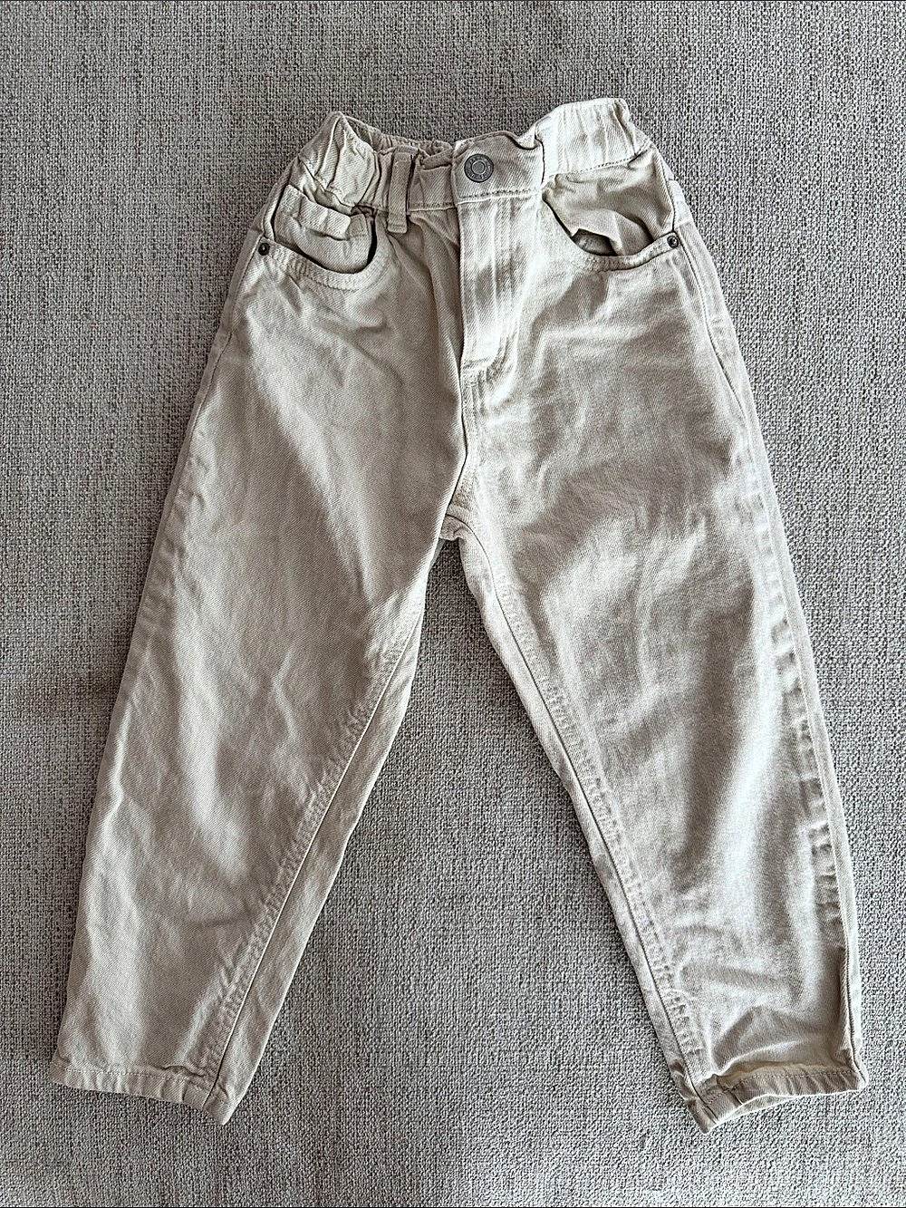 Zara Girls Size 4-5Y Cream Jeans